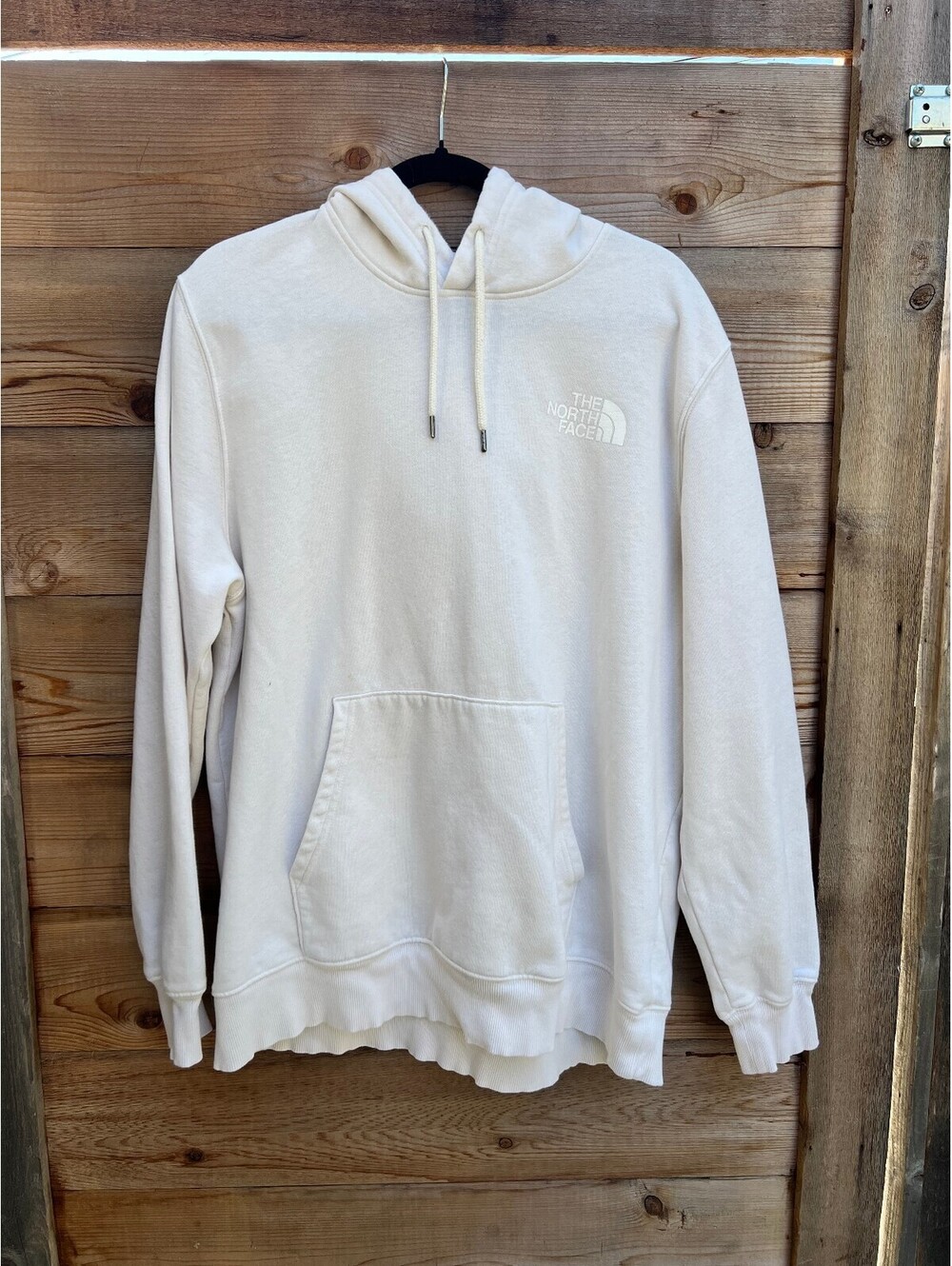 The North Face Mens Pullover Hoodie Cream Size XL Never Stop Exploring